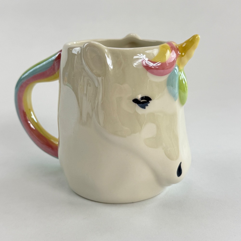 Tag Ceramic Unicorn Mug 3D Sculpted Rainbow Handle I'm Not Weird I'm A Unicorn